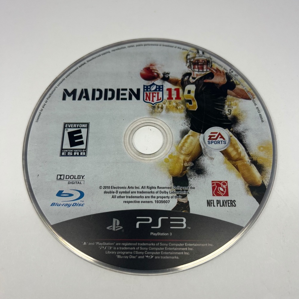 Madden NFL 11 Video Game‎ Disc Only Sony PlayStation 3 PS3 EA Sports